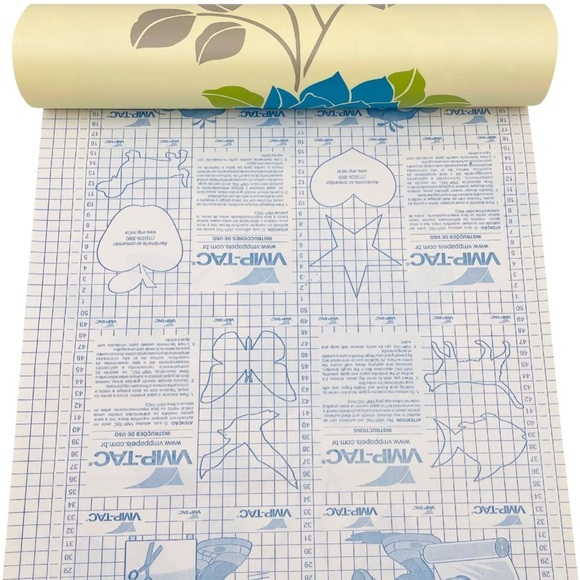 Yifely Large Blue Peony Shelf Liner Self-Adhesive Dresser Drawer Covering (070) - Picture 4 of 4